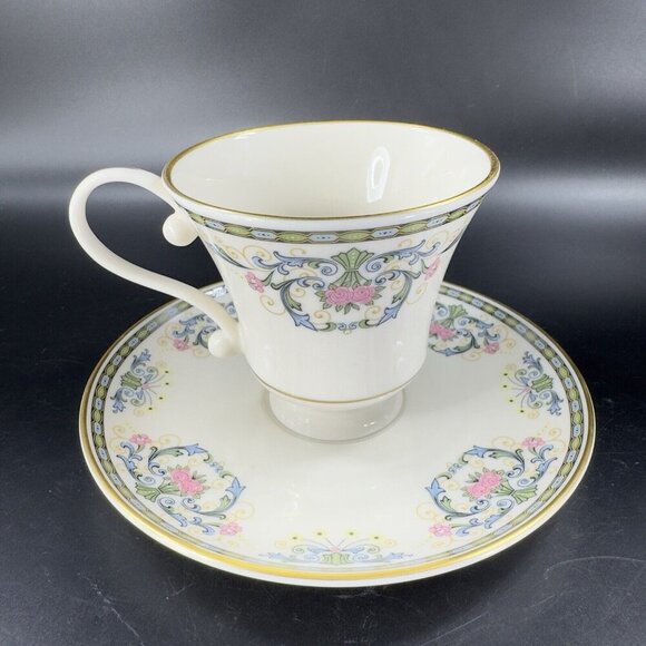 Vintage 1970s PICKARD China NAVARRE Pattern CUP And Saucer Set 2 Made in USA - Picture 13 of 15